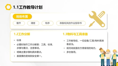 黄黑插画风现场管理PPT模板