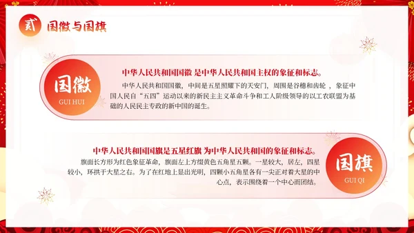 红色简约国潮卡通国庆节主题班会动态PPT模板