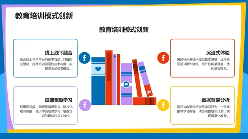 蓝色卡通风教育培训PPT模板