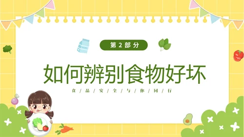 黄色卡通儿童6月食品安全宣传周幼儿园食品安全教育主