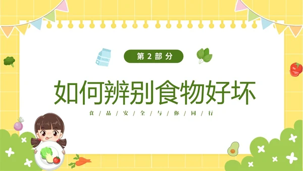 黄色卡通儿童6月食品安全宣传周幼儿园食品安全教育主