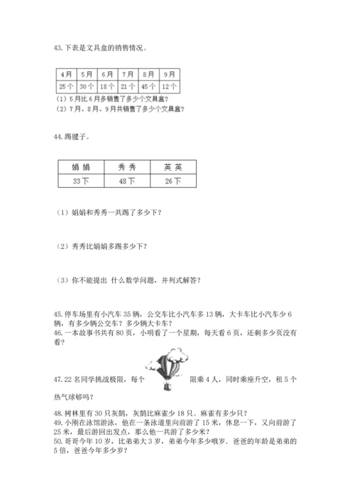 二年级上册数学应用题100道附完整答案（有一套）.docx