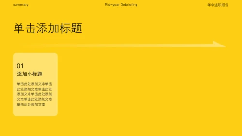 黄色简约风高级感年中述职汇报PPT模板