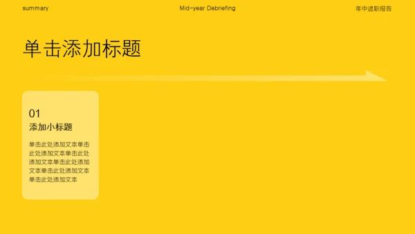 黄色简约风高级感年中述职汇报PPT模板
