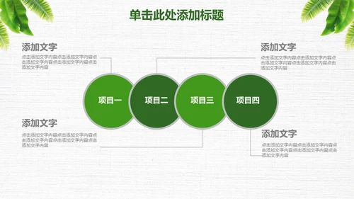 绿叶年度工作总结通用PPT模板