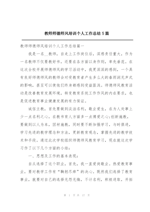 教师师德师风培训个人工作总结5篇.docx