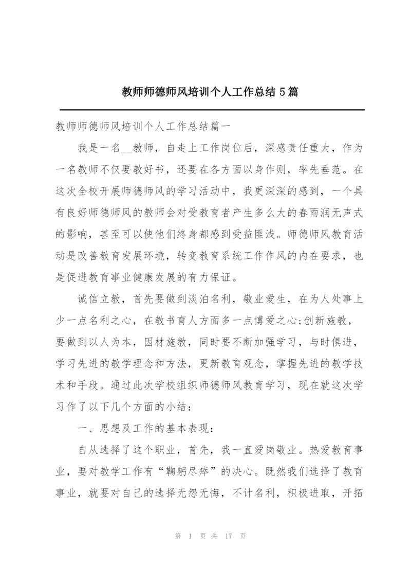 教师师德师风培训个人工作总结5篇.docx
