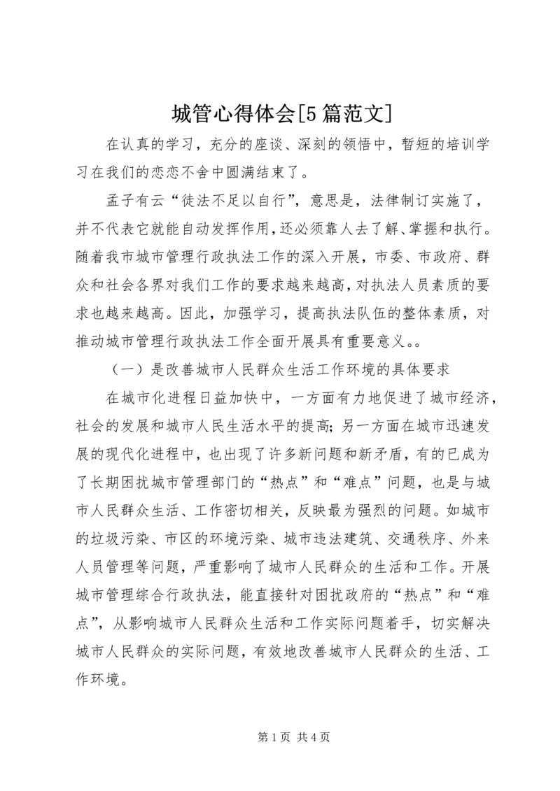 城管心得体会[5篇范文].docx