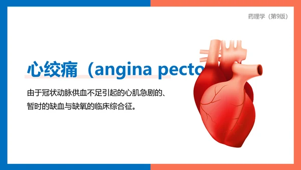 医院心内科药理学抗心绞痛PPT模板