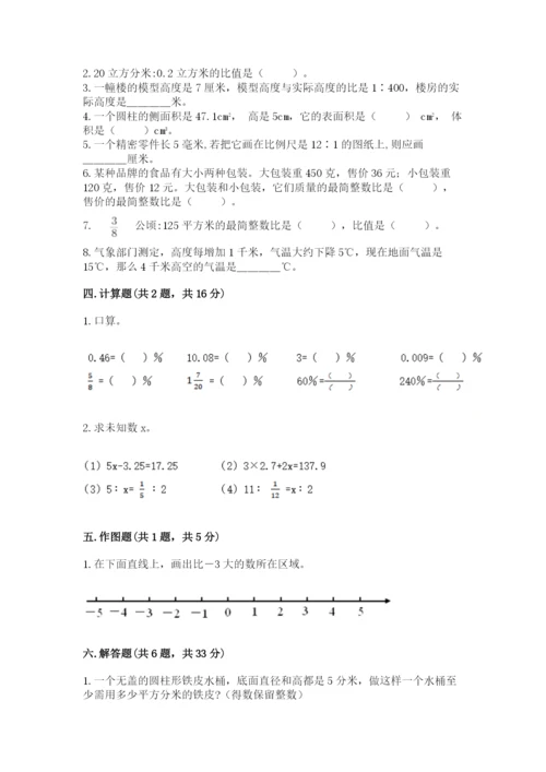 人教版六年级下册数学期末测试卷带答案（名师推荐）.docx