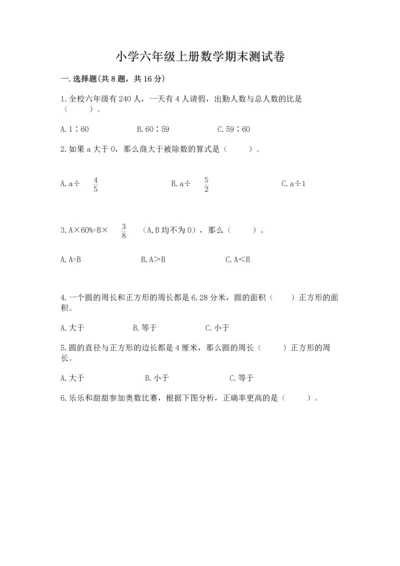 小学六年级上册数学期末测试卷带答案（a卷）.docx