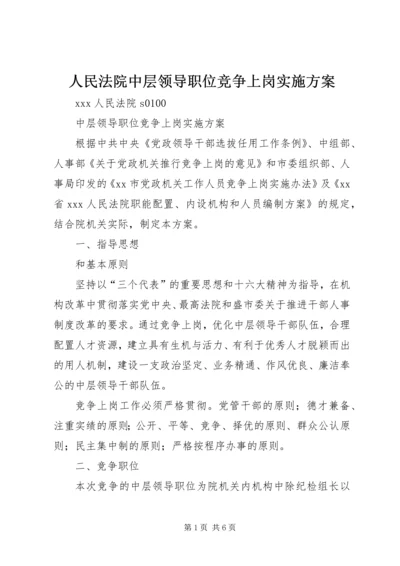 人民法院中层领导职位竞争上岗实施方案_1.docx