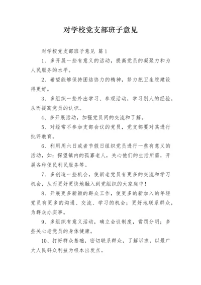 对学校党支部班子意见.docx