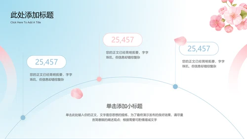 蓝粉色渐变简约清新通用PPT演示模板
