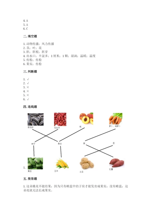 科学四年级下册第一单元植物的生长变化测试卷【含答案】.docx