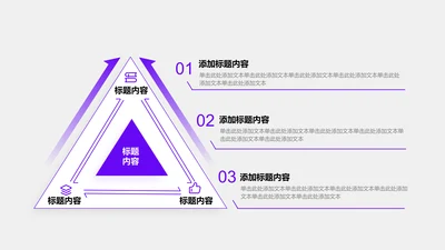 关系页-紫色商务风3项三角形循环递进关系图