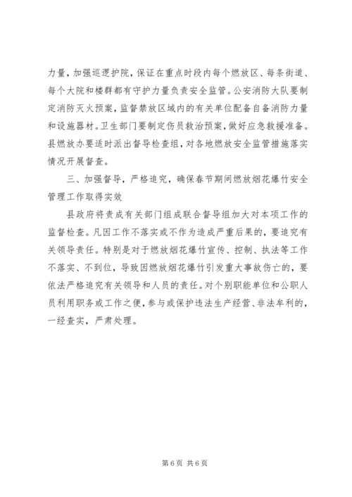 副县长在全县春节期间燃放烟花爆竹安全管理工作会议上的讲话.docx