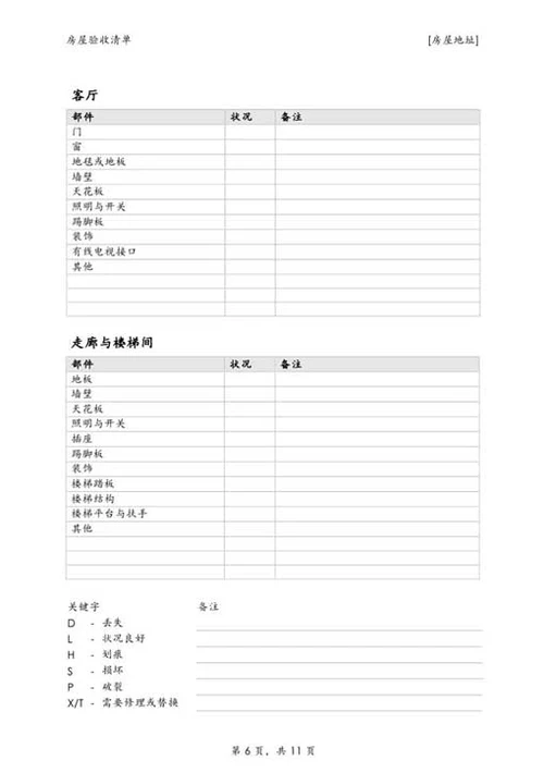 房屋验收清单-Word范文