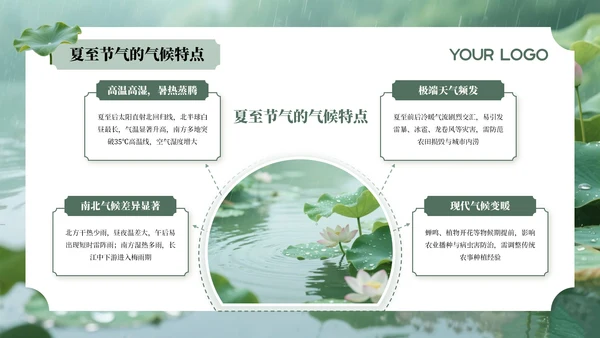 绿色夏至节气介绍通用PPT模板