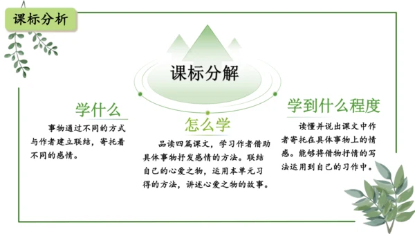 部编版语文五上第一单元 大单元教学设计--与自然对话，记录镜头下的心爱之物 说课课件