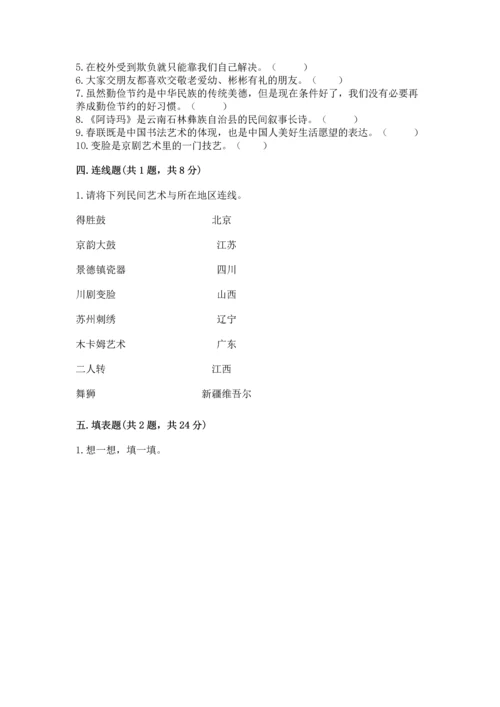 部编版四年级下册道德与法治 期末测试卷附完整答案【必刷】.docx