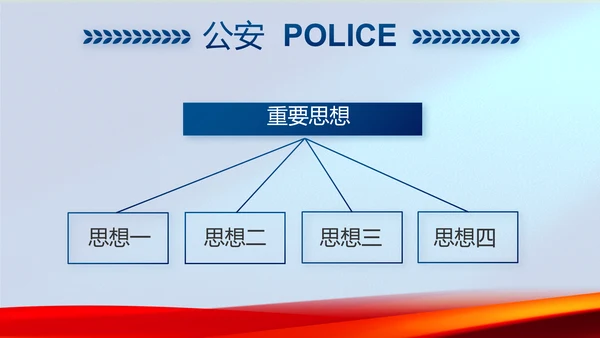 蓝色警察公安机关年终工作总结PPT动态模板