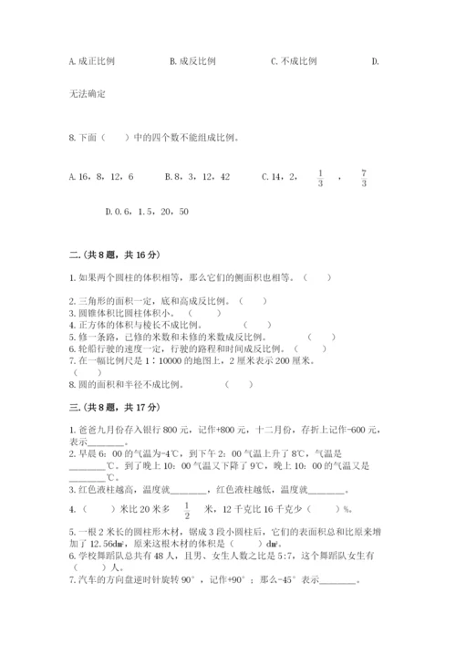 人教版小升初数学模拟试卷【有一套】.docx