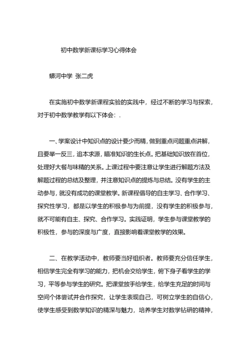 初中数学新课标心得体会.docx