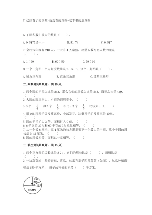 人教版六年级上册数学期末测试卷精品【精选题】.docx