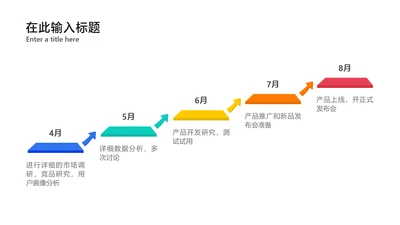简约风白色流程逻辑图表5项PPT内容页