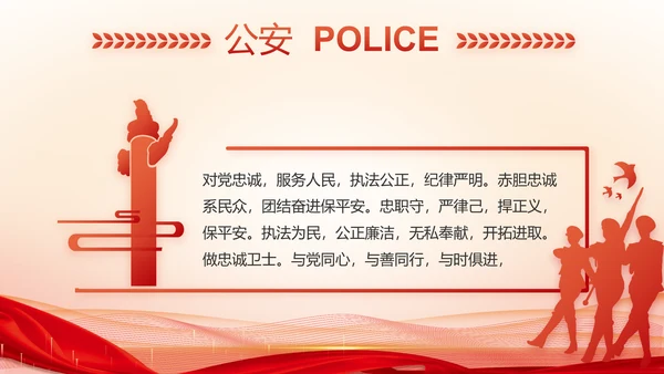 红色大气警察公安表彰大会动态PPT模板