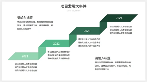 绿色企业历程时间轴关系图PPT模板