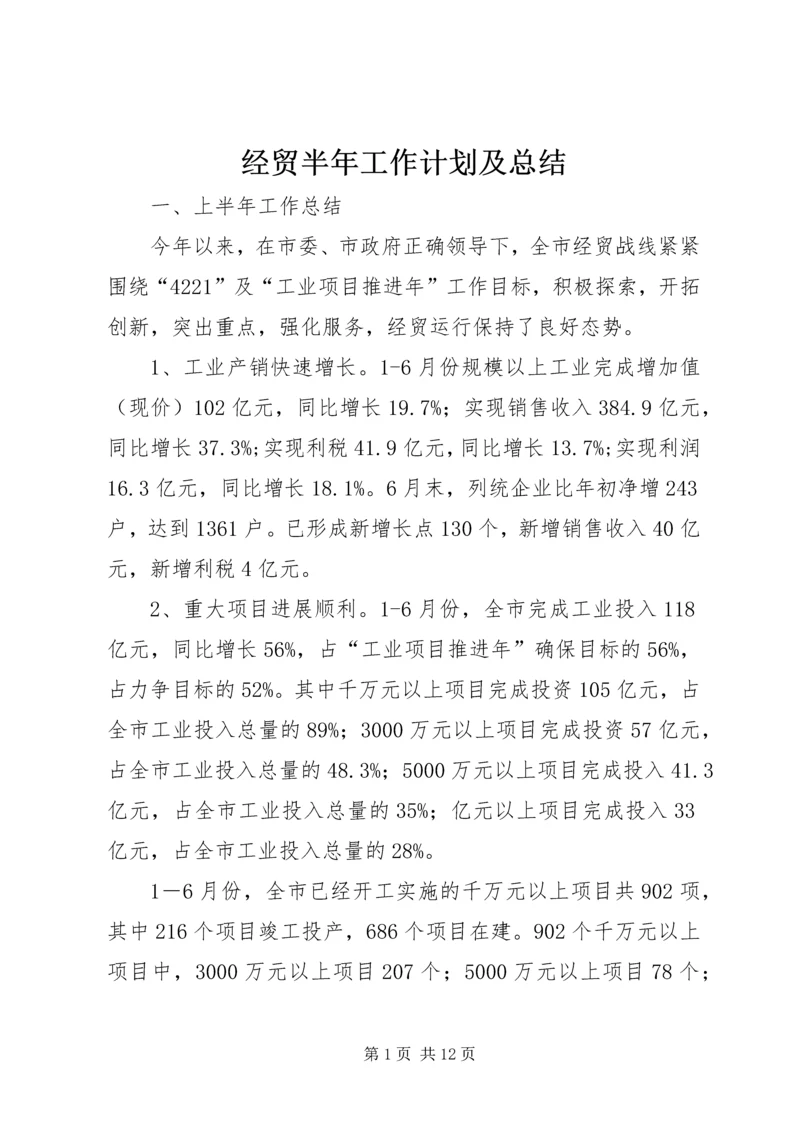 经贸半年工作计划及总结.docx