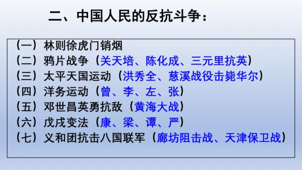 人教统编版八年级历史上册期中复习（1-14课）课件（63张PPT）