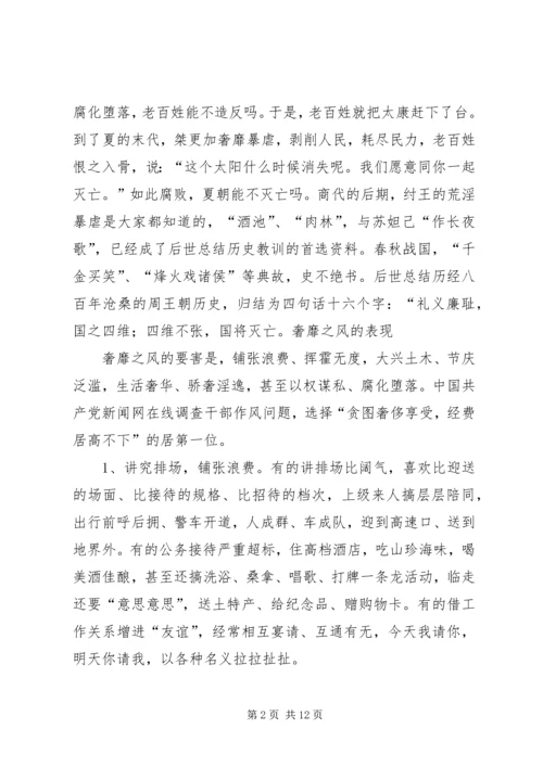 奢靡之风的具体表现突出问题学习心得 (3).docx