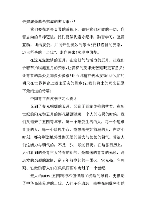 中国青年白皮书学习心得通用10篇