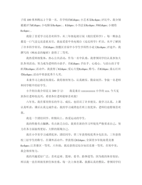 精编之小升初自我介绍范文500字.docx