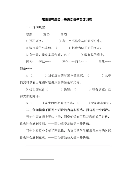 部编版五年级上册语文句子专项训练.docx
