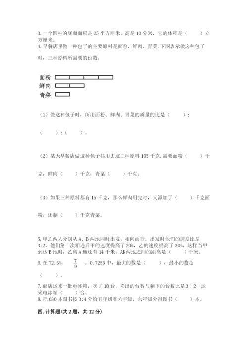 冀教版小学六年级下册数学期末检测试题附参考答案（名师推荐）.docx