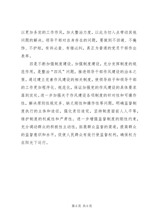 四风问题读书会发言.docx