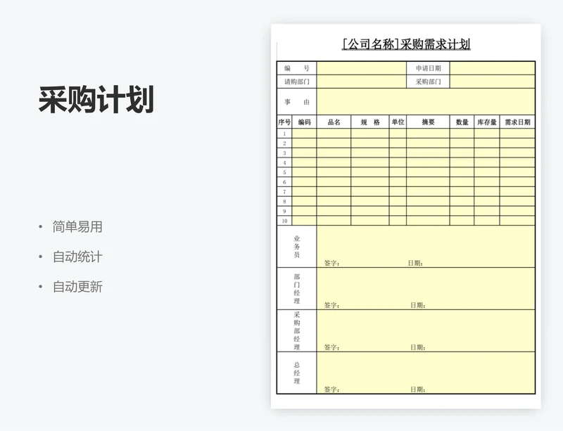 采购计划