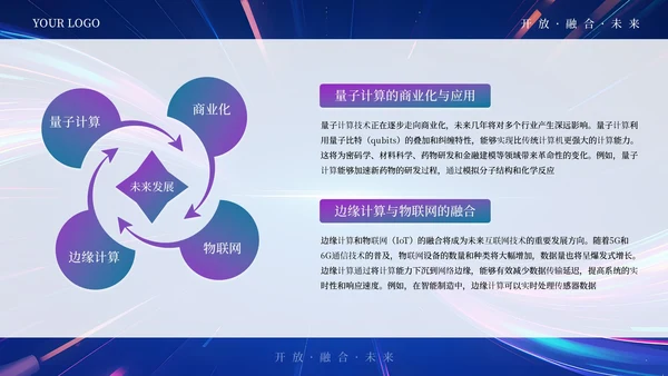 蓝紫色科技商务AI互联网通用PPT模板