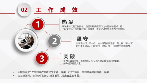 红色商务微粒体企业岗位竞聘个人介绍PPT模板
