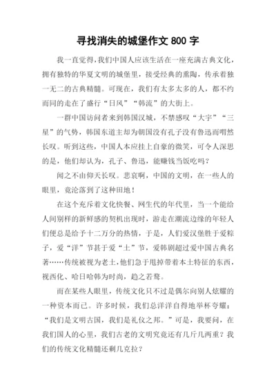 寻找消失的城堡作文800字.docx