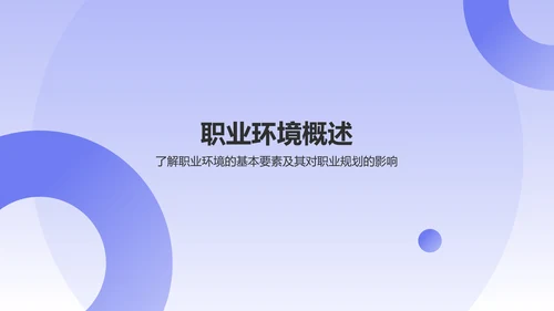 蓝色简约风职业规划中的环境分析PPT模板