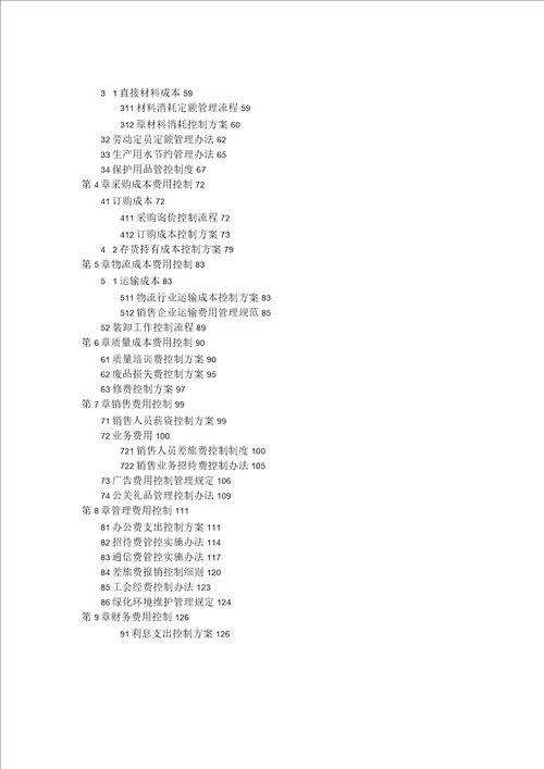 精细化成本费用管控方案