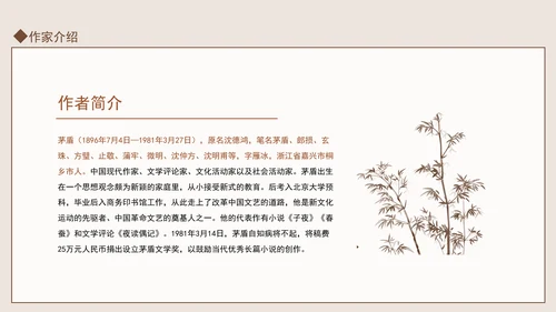 著名作家茅盾先生事迹学习PPT课件