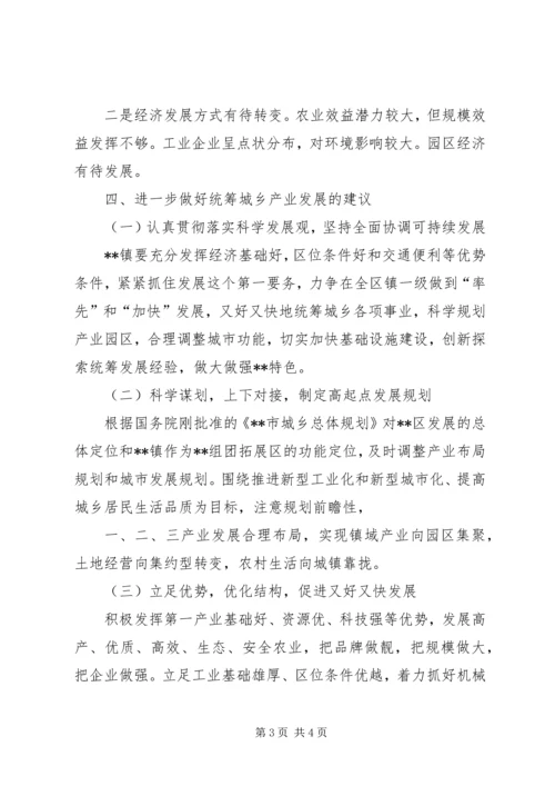 乡镇统筹发展考察报告.docx