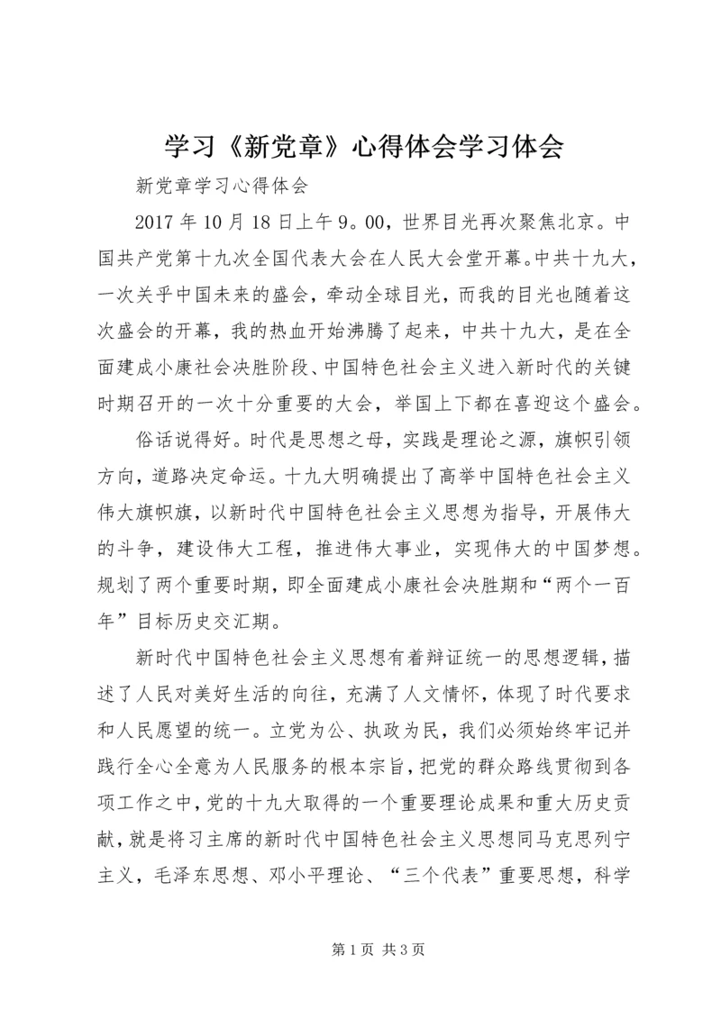 学习《新党章》心得体会学习体会 (4).docx