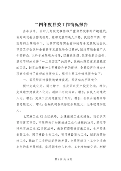 二四年度县委工作情况报告.docx